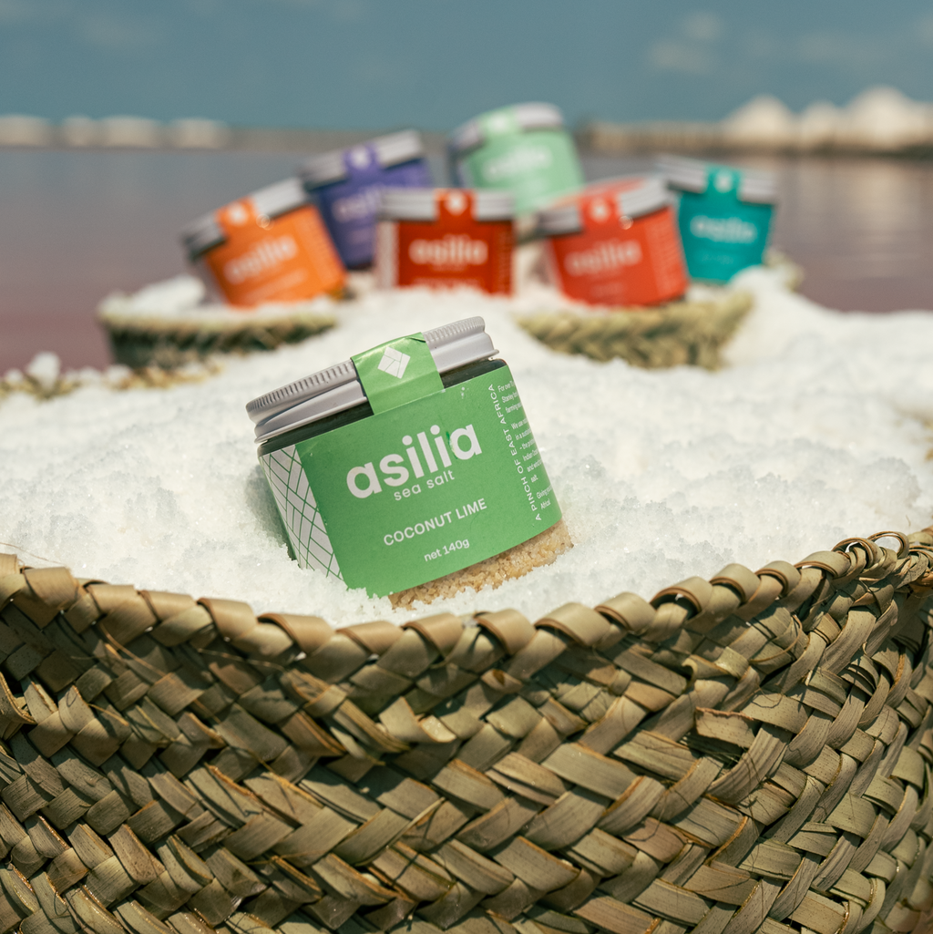 Coconut Lime Salt Jar on Salt Basket