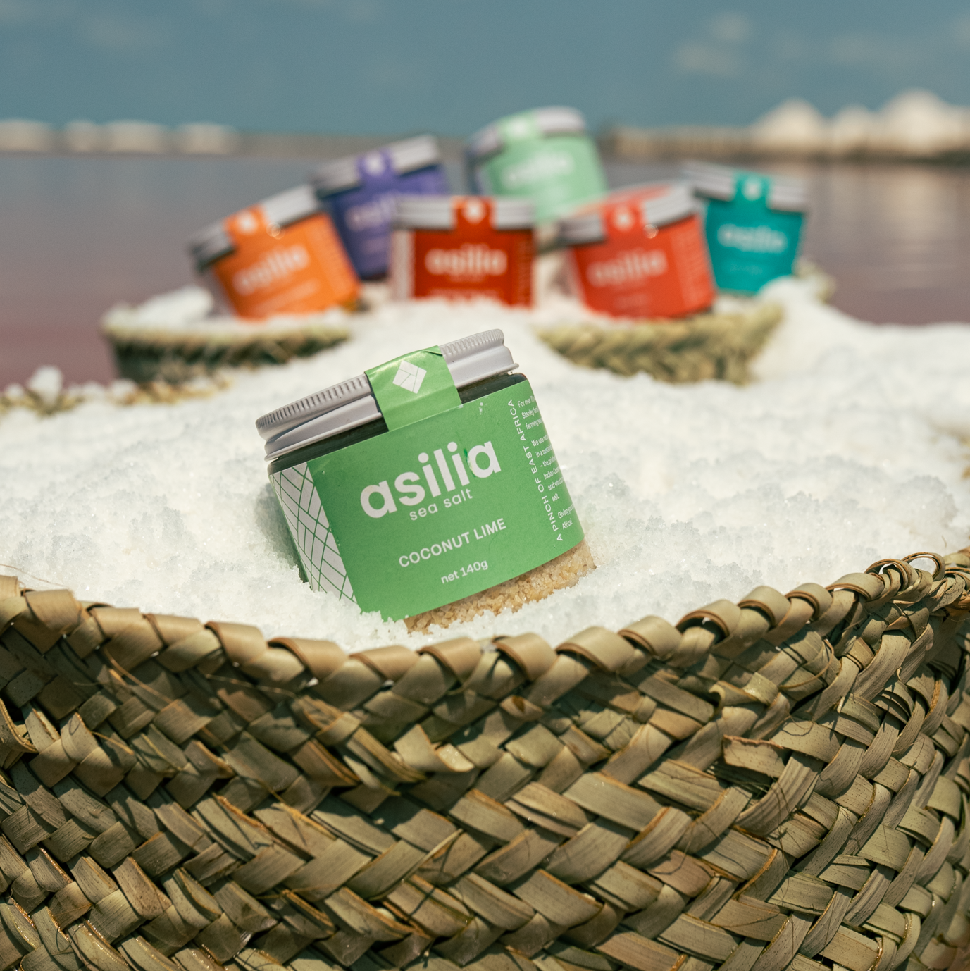 Coconut Lime Salt Jar on Salt Basket